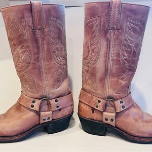 Frye Harness Boot,Size 7 1/2, light brown leather, 13” shaft, 1 3/4” heel
